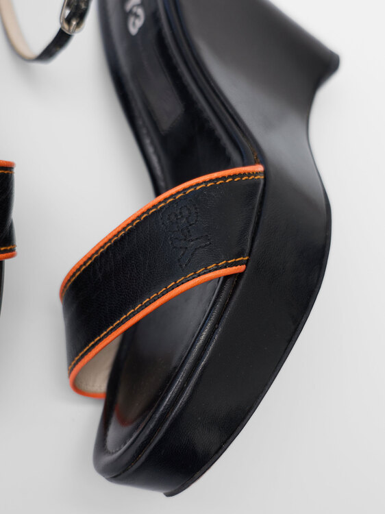 Y-3 Leather Wedge Sandals 