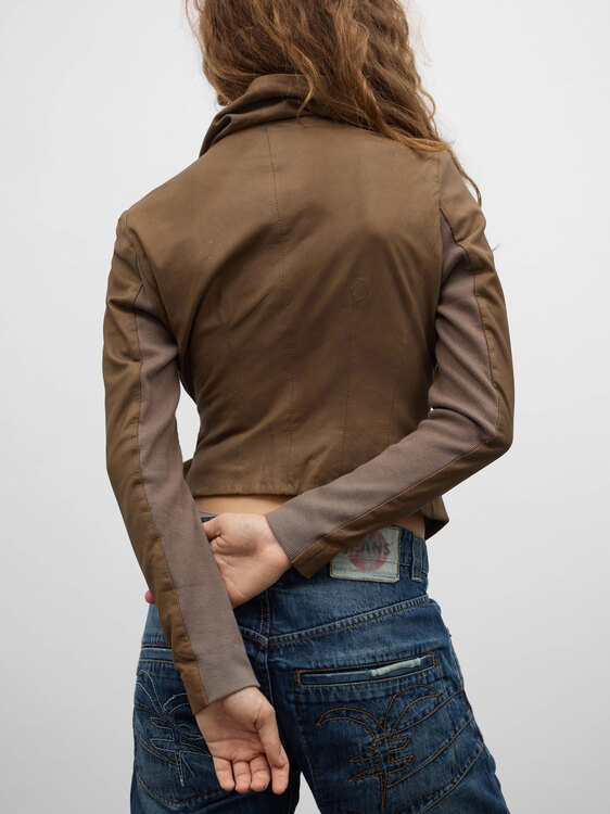 Asymmetric Leather Jacket 