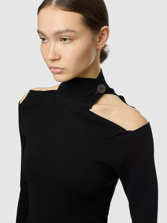 Knitted Cold Shoulder Jumper 