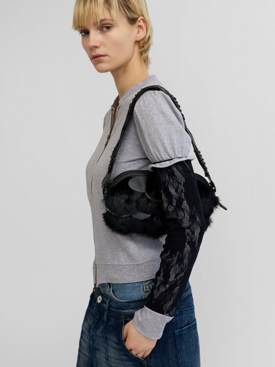 Extē Leather And Fur Handbag 