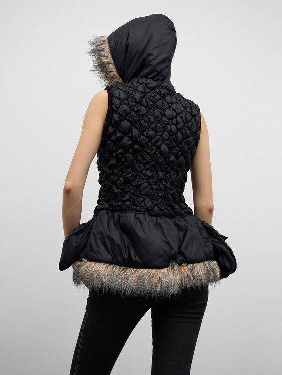 Black Nylon Bubble Vest 
