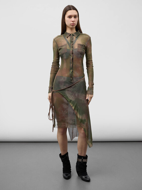 Plein Sud Tie-Dye Effect Midi Dress 