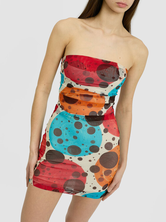 Plein Sud Gathered Mesh Dress 