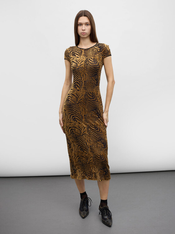Plein Sud Animal Print Velvet Dress 