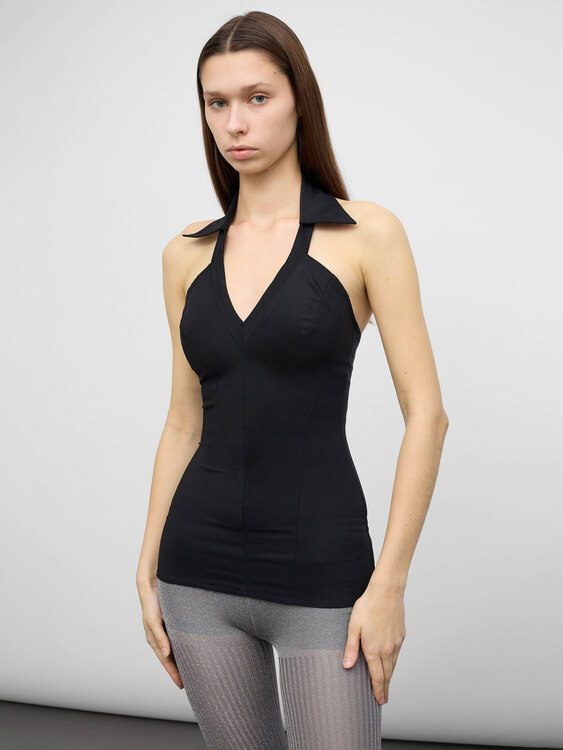 Black Bustier Halter Top 