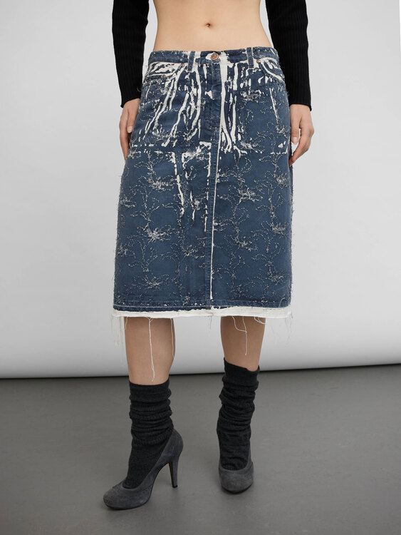 Cultura Denim Midi Skirt 