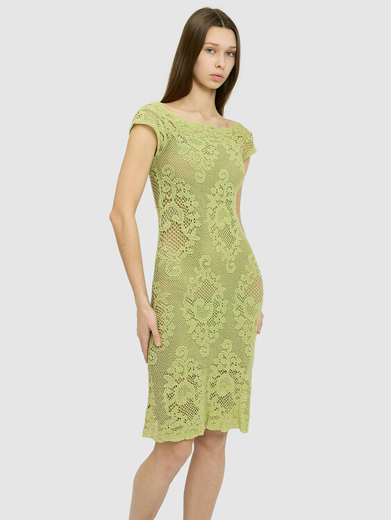 Open Knit Midi Dress 