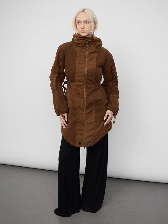 Michiko Koshino Canvas Patchwork Coat 
