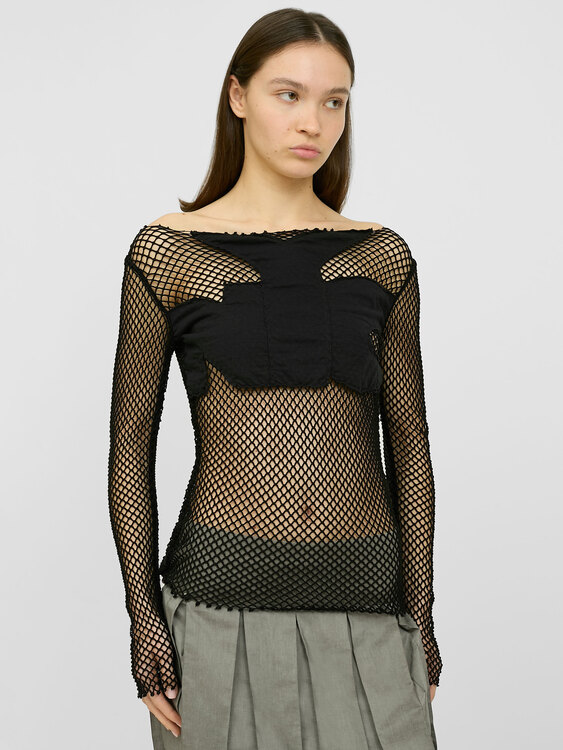 Nolita NYC Fishnet Long-Sleeve Top 