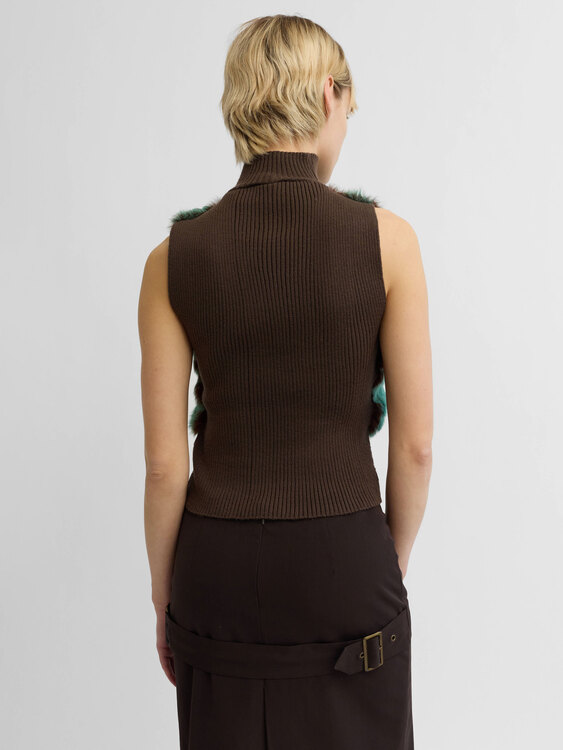 Fur and Knit Vest 