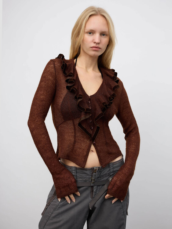 Plein Sud Open-Knit Cardigan 