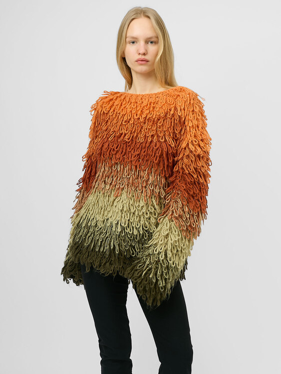 Multicolour Knitted Fuzzy Jumper 