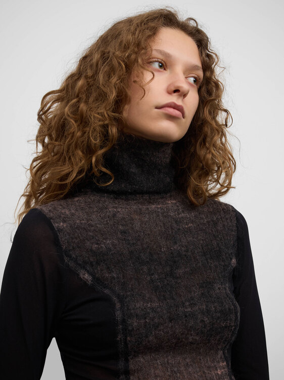 Mesh And Knit Blouse 