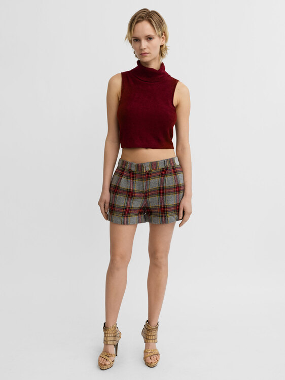 Sarah Pacini Backless Turtleneck Top 