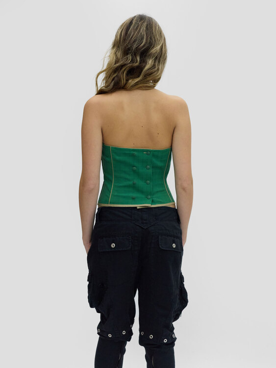 Sportmax Green Bustier Top 