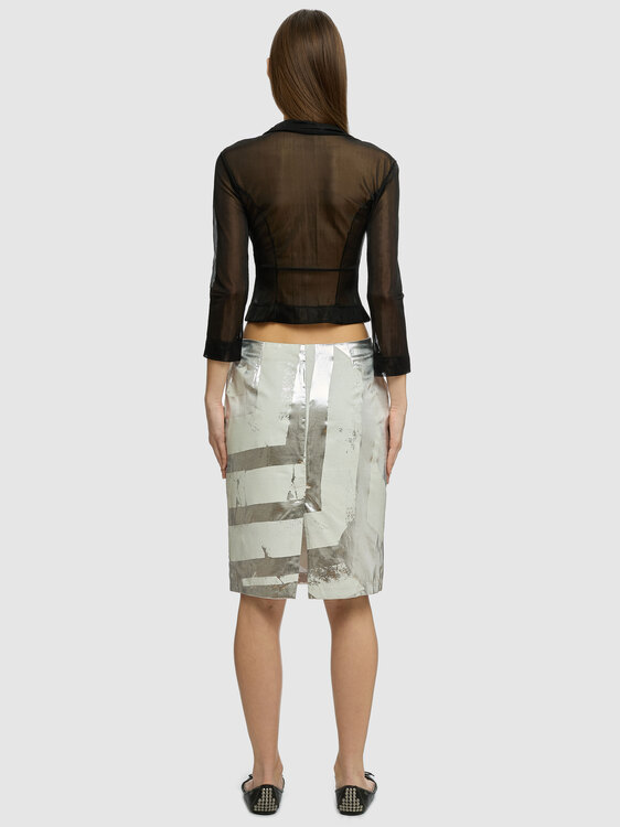 E-Play Silver Midi Skirt 