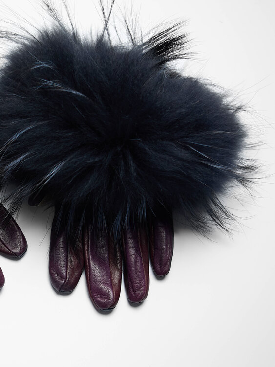 Sportmax Leather & Fur Gloves 