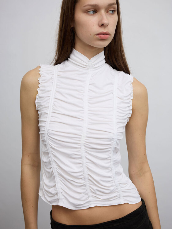 Gathered Mock Neck Top 