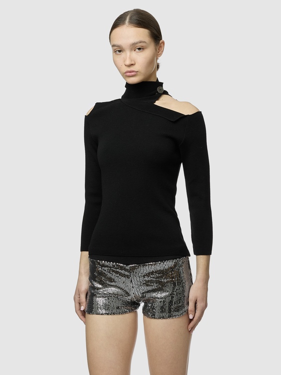 Knitted Cold Shoulder Jumper 