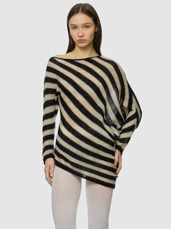 Stefanel Striped Asymmetric Jumper 