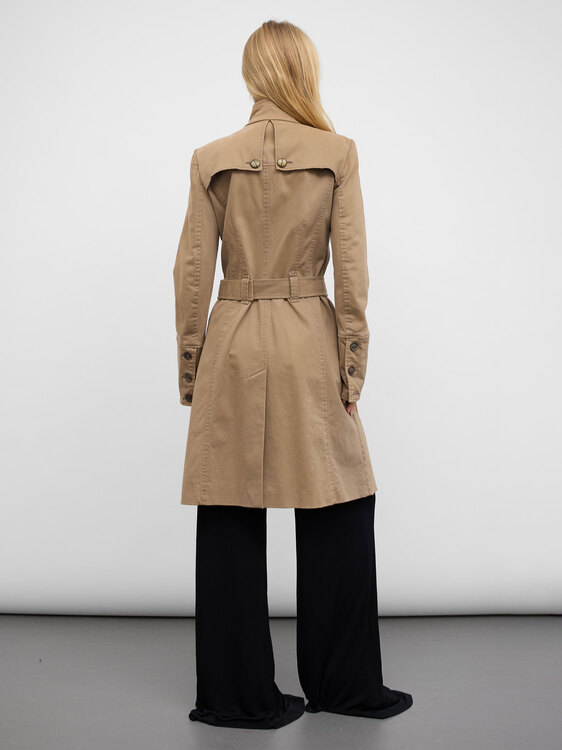 Beige Cotton Trench Coat 