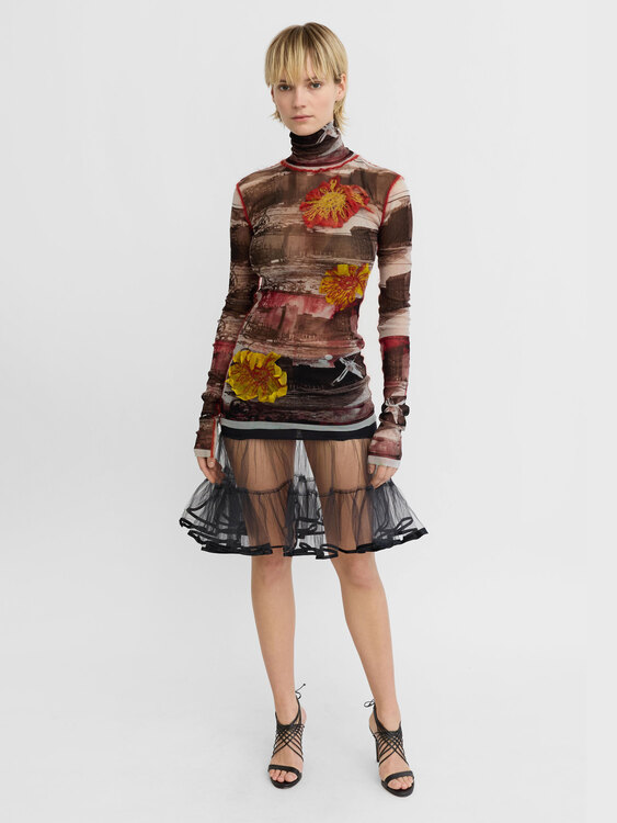 Gaultier Mesh Turtleneck Top 