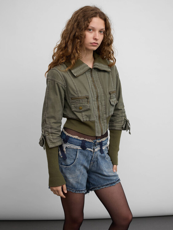 Khaki Green Bomber Jacket 