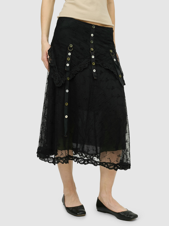Stefanel Lace Midi Skirt 