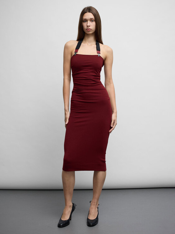 Plein Sud Gathered Midi Dress 