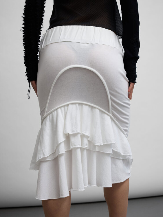Nolita White Cotton Midi Skirt 