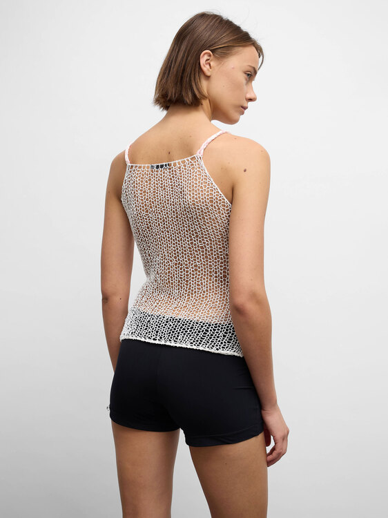 White & Pink Knitted Top 