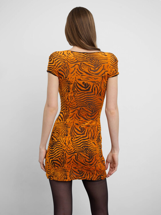 Plein Sud Animal Print Velvet Dress 