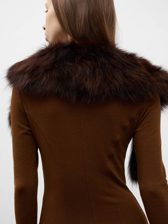 Plein Sud Fur Collar Dress 
