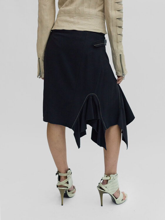 Girbaud Black Contrast Stitch Skirt 