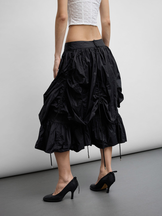 Stefanel Gathered Nylon Skirt 