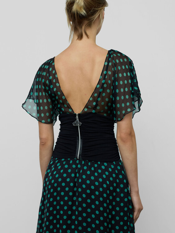 Fornarina Silk Polka Dot Dress 