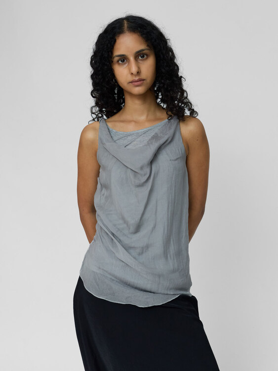 Grey Draped Vest 