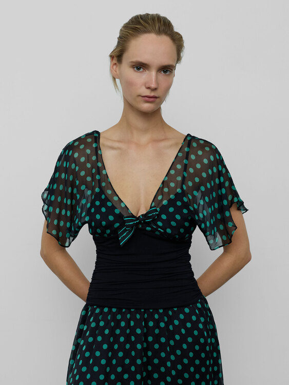 Fornarina Silk Polka Dot Dress 