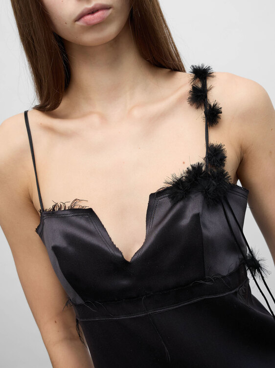 Faycal Amor Black Satin Top 