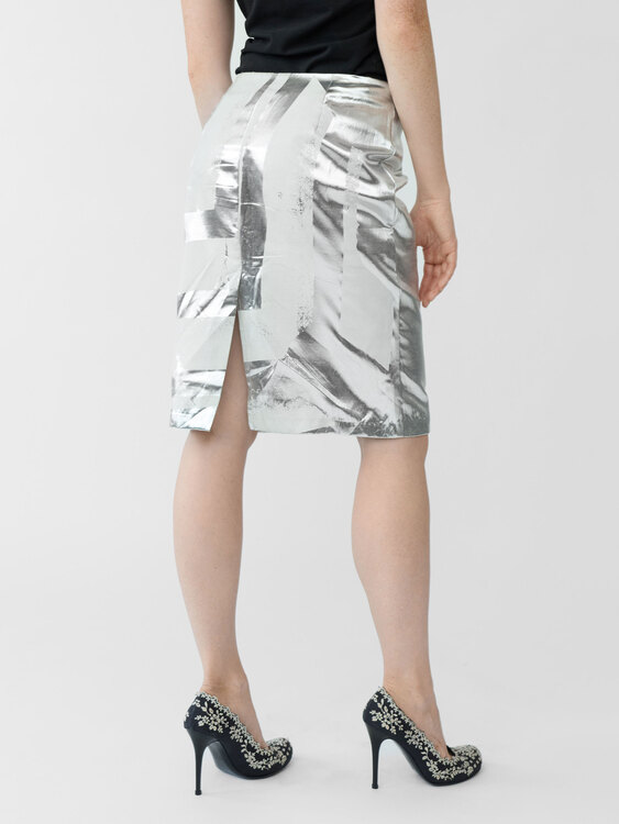 E-Play Silver Midi Skirt 