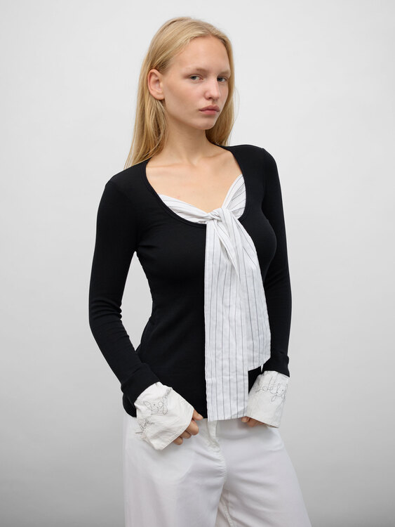 Cop Copine Tie Neck Top 