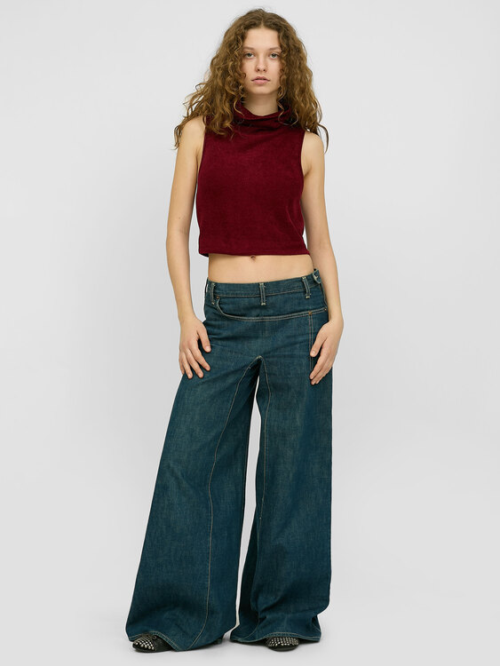 Sarah Pacini Backless Turtleneck Top 