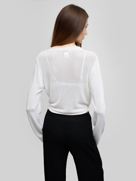 Sarah Pacini White Cardigan 