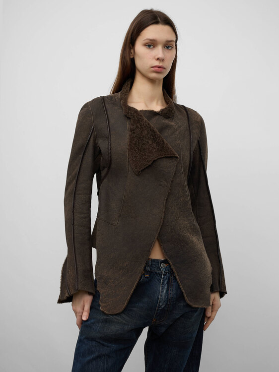 Brown Faux Suede Jacket 