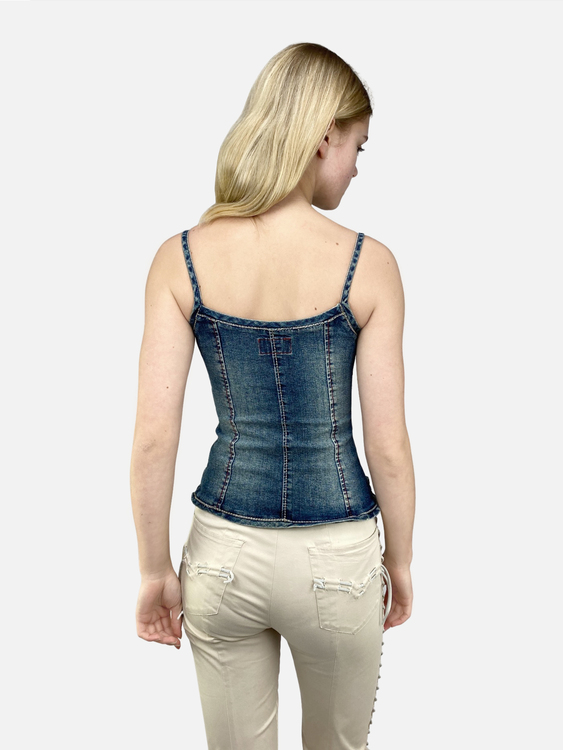 Plein Sud Jeans Denim Bustier 