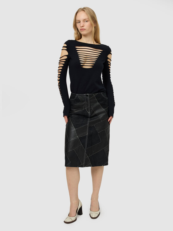 Plein Sud Patchwork Midi Skirt 