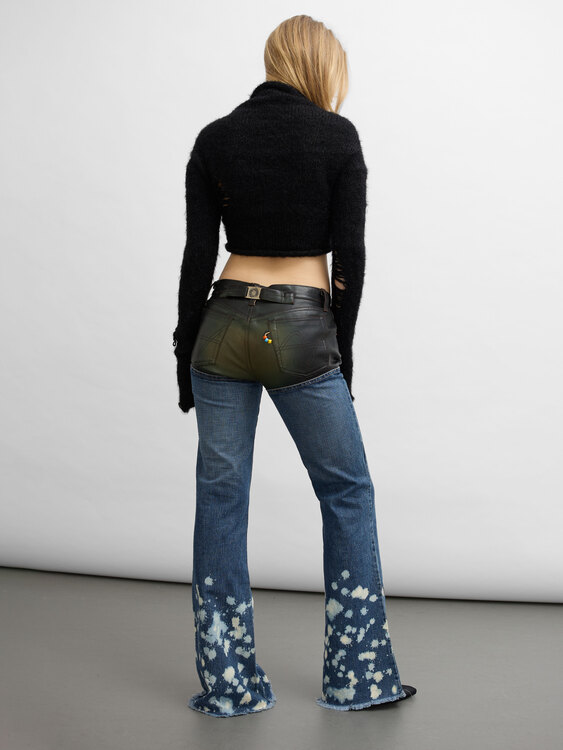 Nolita Leather And Denim Trousers 