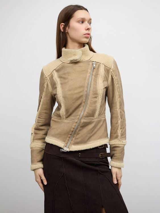 Beige Shearling Jacket 