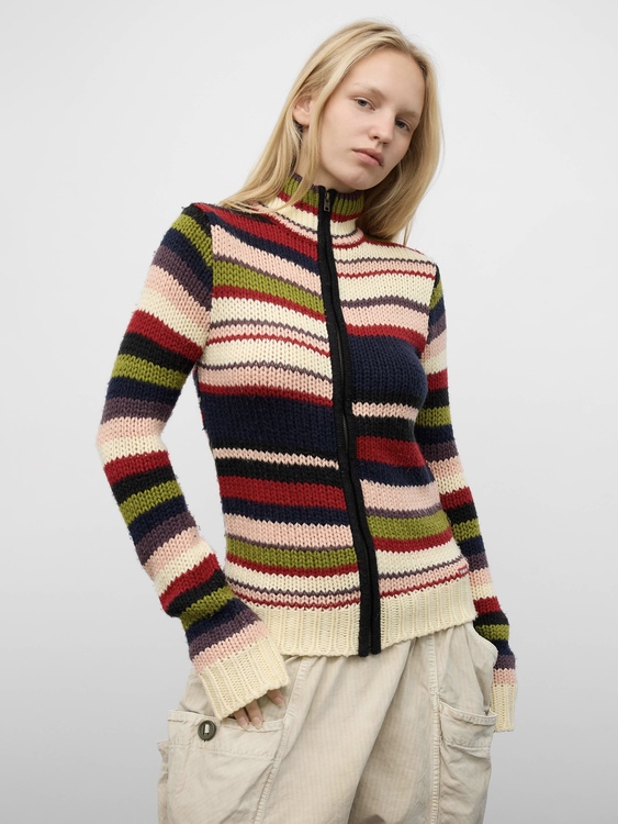 Killah Striped Zip-Up Jumper 