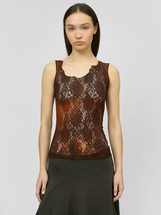 Plein Sud Asymmetrical Lace Top 